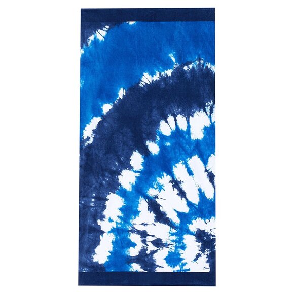 POTTERY BARN TEEN Set of 2 Tie Dye Burst Beach Towels BLUE/NAVY NEW PB TEEN - Picture 2 of 11